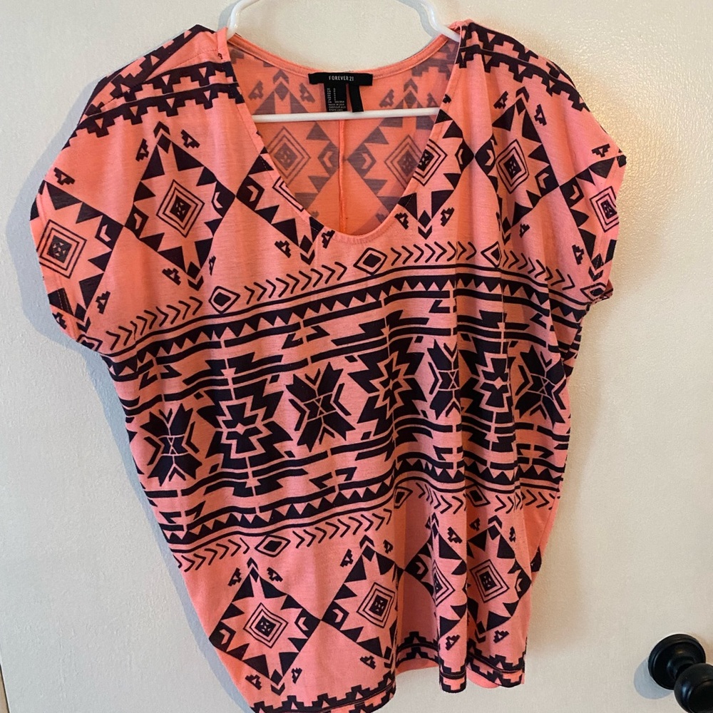 Forever 21 Neon Aztec Top